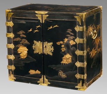 Small cabinet kodansu, Meiji period 2nd half of the 19th century, Japan. Rectangular cabinet closed