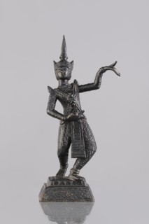 Dancer figurine, Southeast Asian art; subject: musicians; culture: Southeast Asia, Cambodia;