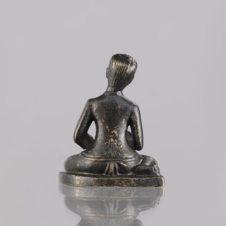 Musician figurine by, Southeast Asia culture; subject: musicians, musical instruments; sculpture,