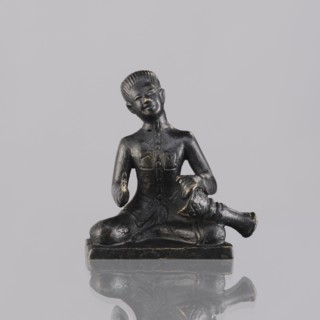 Musician figurine, Southeast Asian art; topic: musicians; culture: Southeast Asia; provenance, 1st