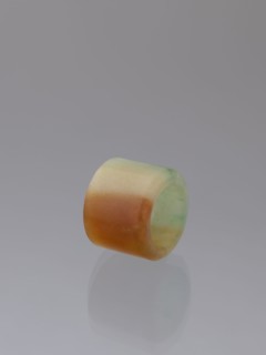 Ring, Chinese, Qing dynasty 1644–1911, green-brown jade ornament, 18th–19th century, China;