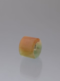 Ring, Chinese, Qing 1644–1911, green-brown jade, 18th–19th century, China; jewelry; height 1.5 cm,