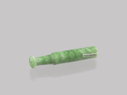 Cigarillo, Chinese, Qing dynasty 1644–1911, 19th century. Cast glass, green and white; smoking