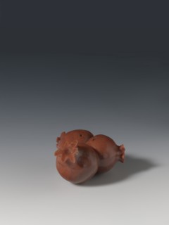 Three connected pomegranates fragment of a whole, Chinese, Qing 1644–1911, object in the shape of