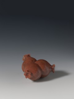 Three connected pomegranates fragment of a whole., Chinese; Qing dynasty 1644–1911. Object in the