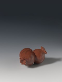 Three connected pomegranates fragment of a whole, Chinese, Qing 1644–1911, pomegranates fruits,