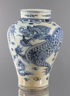 Vase, Ovoid vase with a long neck, maebyeong type Chinese: mei-ping. Korean, Joseon 1392–1897, 18th