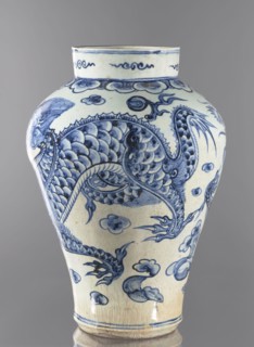 Ovoid vase with a long neck, maebyeong type Chinese: mei-ping; 18th century, Korea Joseon,