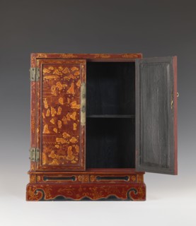 Cabinet, gift; figurative motifs; Chinese art; Chinese culture; furniture decorated with raised