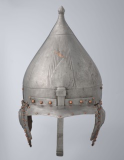 Helmet, Turkish, Ottoman dynasty 1299–1922, 16th century. Militaria headgear with movable