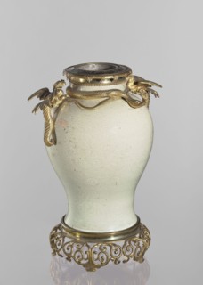 Vase, Chinese, Qing dynasty 1644–1911. Decorative vessel with dragon and snake iconography and