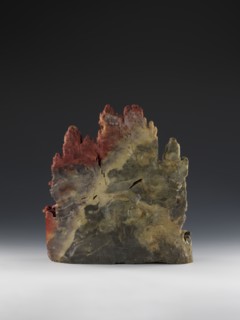 Mountain Landscape with Architecture on a Base - Bas-Relief, Chinese, Qing 1644–1911, mid-19th