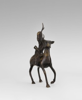 Shoulao on a deer - incense burner, Narozno Eckersdorf, deer, figurines, Chinese art, Chinese