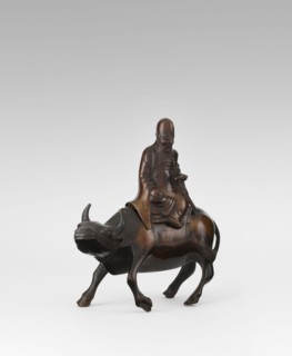 Shoulao on a buffalo — incense burner; creator unknown, Chinese; subject: Shoulao Shouxing seated