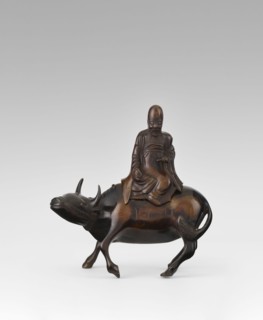 Shoulao on a buffalo — incense burner; maker, Chinese; men; buffaloes; Taoism; incense burner