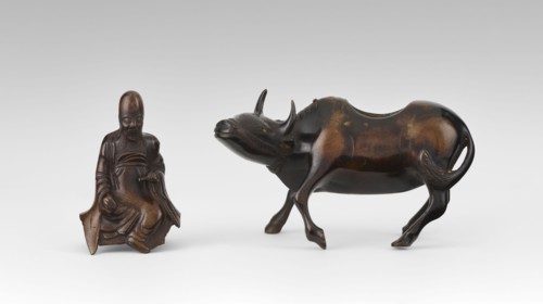 Shoulao on a buffalo - incense burner, Chinese, 19th century Qing 1644–1911, China.