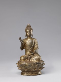 Buddha on a Lotus Throne, Chinese, figurine, Chinese Buddhism, lotus throne iconography, Buddhist