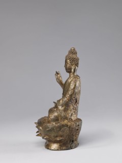 Buddha on a Lotus Throne, Chinese, Chinese art, figurine, Chinese Buddhism, lotus throne