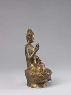 Buddha on a Lotus Throne, Chinese, Chinese art, figurine, Chinese Buddhism, lotus throne