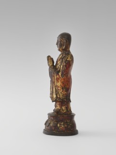 Monk, Chinese, Luohan/arhat figure, monk, sage; Buddhist art; lotus throne iconography; Qing