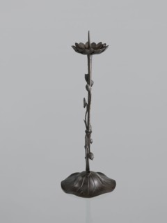 Candlestick shokudai, maker: Takimoto, Iwami; craftsman. Japanese art; Japanese culture. Decorated