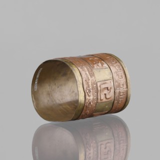 Cylinder, craft, Tibetan culture, inscriptions, vajras, applied copper sheet, 19th century,