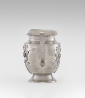 Jug, plant ornament, Chinese, Chinese art, teapot form, fruit ornament, applied plastic decoration: