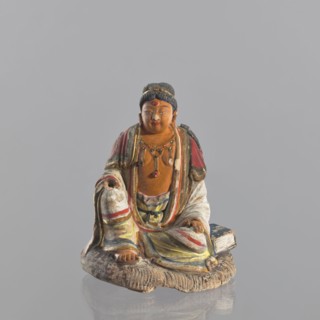 Figurine of a seated man, Chinese, ceramics, male clothing, seated figure, male figurine, 19th