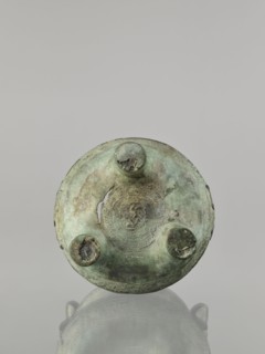 Ding-type incense burner, maker, Chinese; ceremonial vessel; geometric ornament; associated with