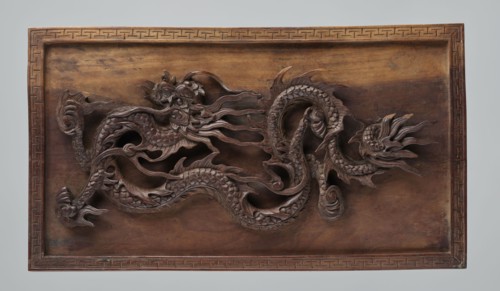 Dragon panel; creator, Chinese; Chinese art; dragons iconography; Qing dynasty 1644–1911; fantasy