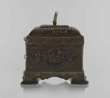 Box; Persian Iran, Qajar dynasty 1785–1925, 19th century. Rectangular box on four feet with lid and