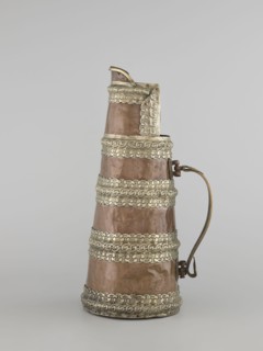 Tea pot, craft vessel, Tibetan teapot/kettle/tea vessel, jug tapering towards the top, silver