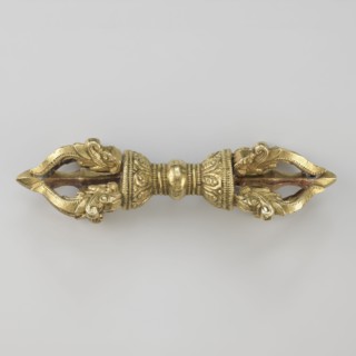 Vajra;, crafted; Tibetan; Buddhist art; Tibetan Buddhist art; vajra ritual object; 19th century,