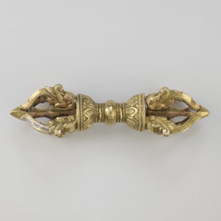 Vajra;, crafted; Tibetan; Buddhist art; Tibetan Buddhist art; vajras; ritual object; 19th century,