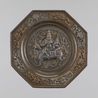 Plate, gift; Indian art; Indian culture; Hinduism, Shaivism; Shiva; Nandini; Parvati mythology;