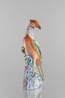 Pheasant figurine, Chinese art, Chinese culture, Qing dynasty 1644–1911, ceramics, colored