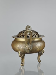 Ding-type incense burner with cover;, Chinese; Qing dynasty 1644–1911, 18th–19th century. Bronze