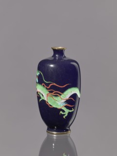 Vase, Meiji period 1868–1912, late 19th/early 20th century, Japan. Cloisonné enamel on silver. Vase