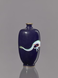 Vase, cloisonné enamel on silver; Meiji period 19th/20th century, 1868–1912, Japan. Vase on a low