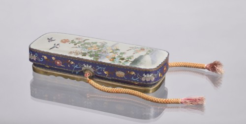 Letter box fubako with lid, Japanese art, Japanese culture, Meiji 1868–1912, cloisonné enamel box