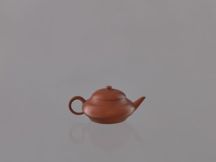 Teapot with lid; maker,  noted; Chinese, Qing dynasty 1644–1911; Yixing red stoneware teapot; 19th