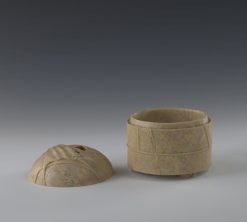 Tin with lid, Chinese, Qing 1644–1911, 19th century, possibly from China; container depicting