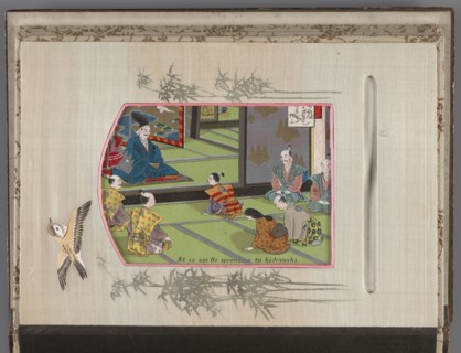 Album of photographs and postcards; Japanese art, Meiji period late 19th century. Subject matter: