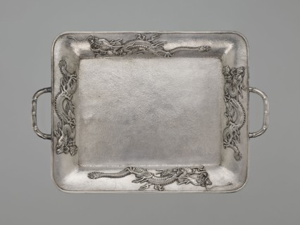 Tray, Japanese art, Japanese culture, dragons, Meiji 1868–1912, Japanese dragon motif, silver,
