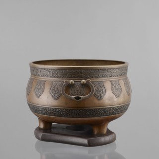 Three-legged incense burner, Tibetan, 19th century; craft; censers/ritual/ceremonial vessel;
