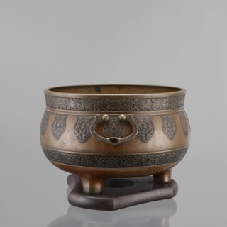 Three-legged incense burner, Tibetan, 19th century, craft; censers, ritual/ceremonial vessel;