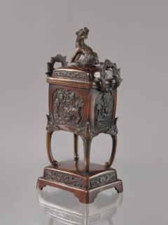 Incense burner kôro with cover, Japanese, Meiji 1868–1912. Bronze incense burner in the shape of a