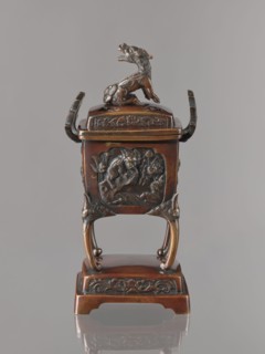 Incense burner kôro with cover, Japanese, Meiji 1868–1912. Incense burner in the shape of a cuboid