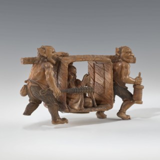 Okimono in the shape of Oni and Shôki, Japanese, Meiji 1868–1912, early 20th century, subject: