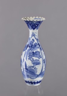 Vase, ceramics; blue-and-white porcelain; Japanese, 19th/20th century; Japanese art; plant ornament